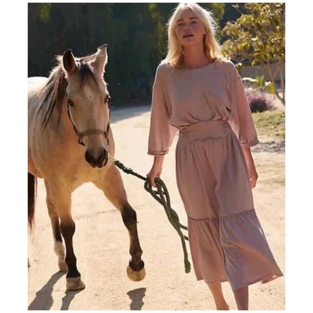 Free People Beach Garcia Midi Dress Mauve Size M NWT